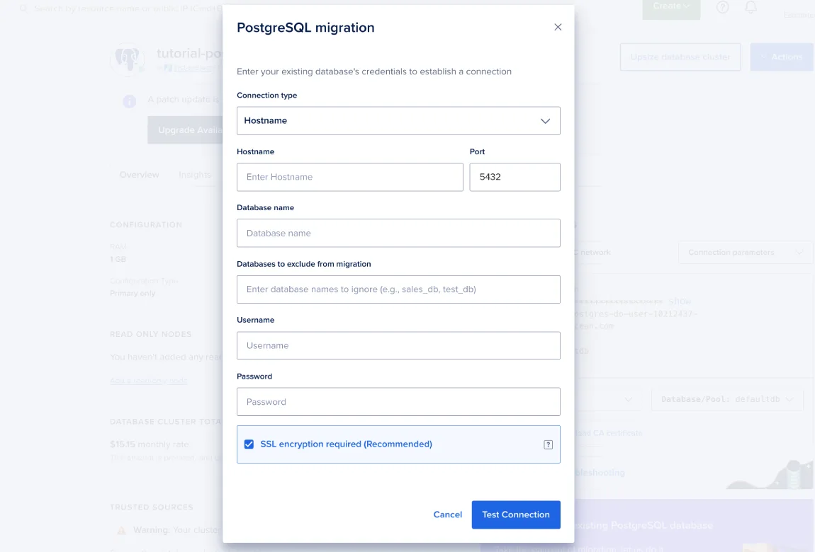 Postgres migration